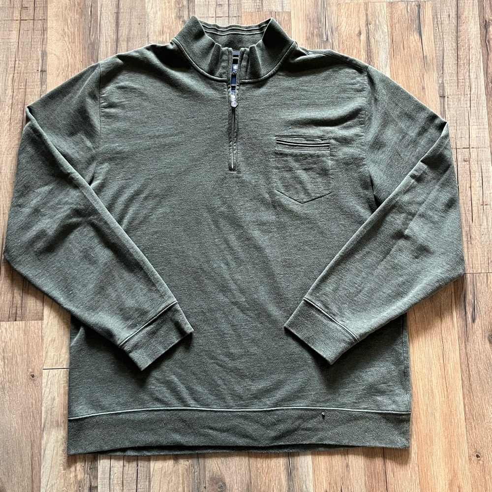 Brooks Brothers Olive Green Half-Zip Sweater